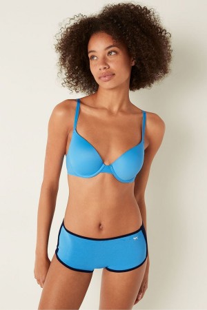 Victoria's Secret Wear Everywhere Wear Everywhere Smooth Push Up T-Shirt Bra Azur Bleu | PBXN-59832