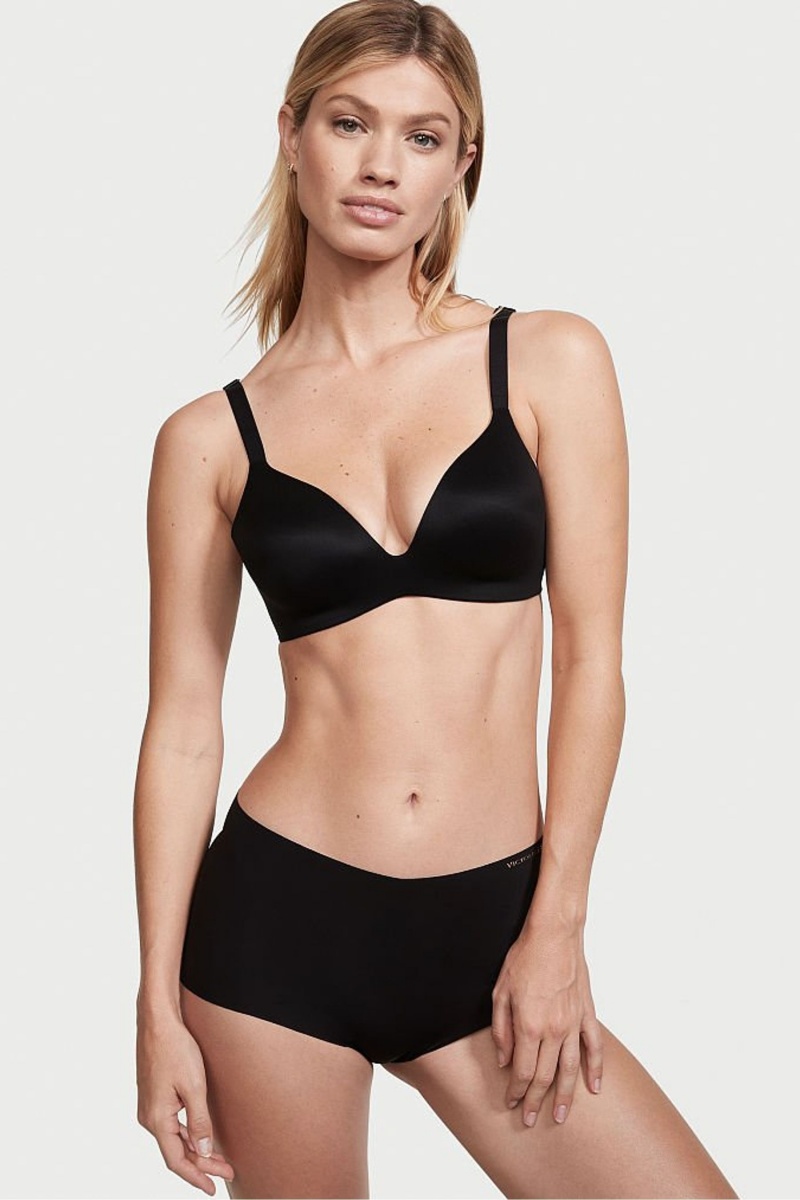 Victoria's Secret Bare Smooth Lightly Doublée Plunge Non Wired Bra Noir | TEQJ-49501