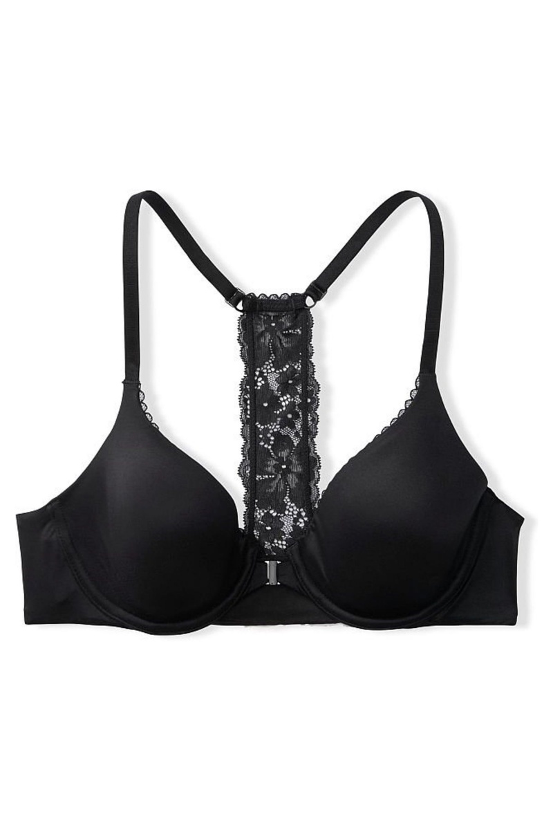 Victoria's Secret Body by Victoria Dentelle Trim Front Fixation Lightly Doublée Full Cup Bra Noir | MABQ-71029