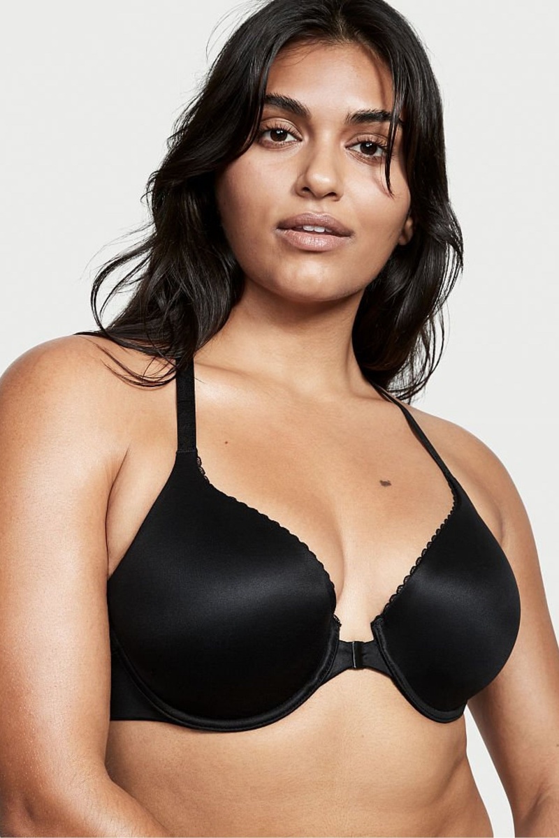 Victoria\'s Secret Body by Victoria Dentelle Trim Front Fixation Lightly Doublée Full Cup Bra Noir | MABQ-71029