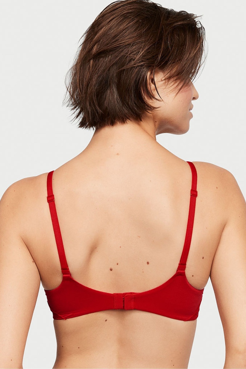 Victoria's Secret Body by Victoria Dentelle Trim Push Up Bra Rouge | LWOP-45132