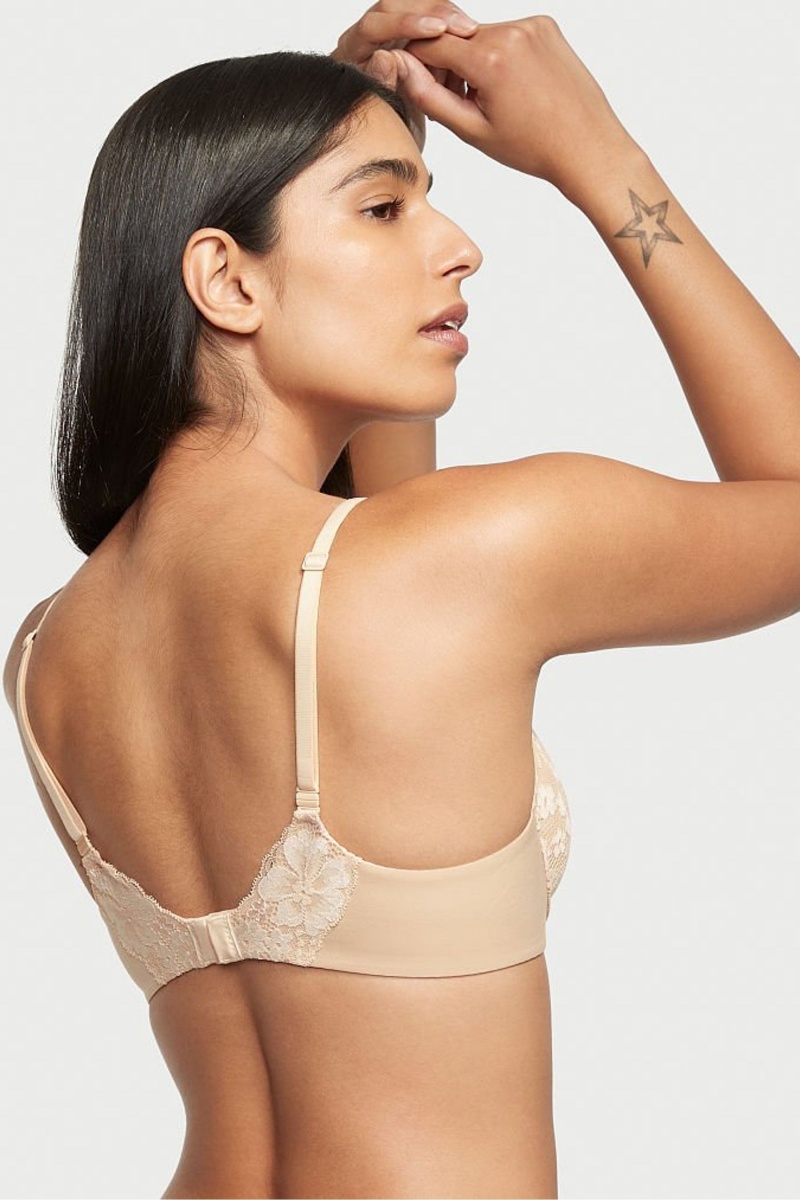 Victoria's Secret Body by Victoria Front Fixation Dentelle Trim Lightly Doublée Demi Bra Champagne Xdye Nude | XTYE-46810