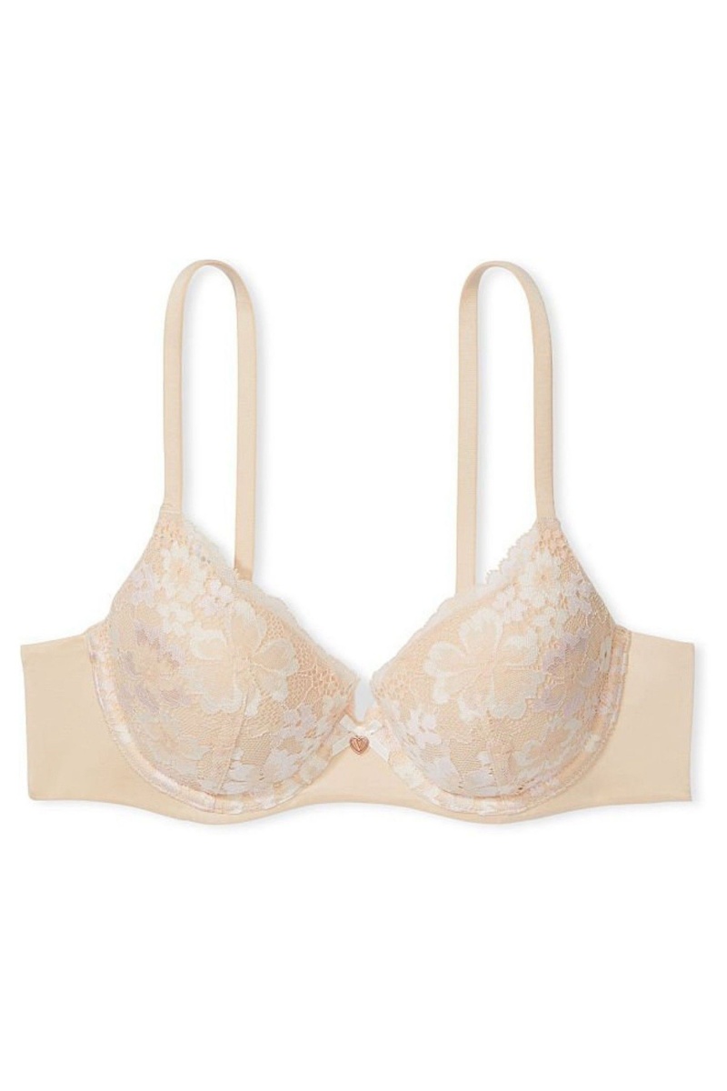 Victoria's Secret Body by Victoria Front Fixation Dentelle Trim Lightly Doublée Demi Bra Champagne Xdye Nude | XTYE-46810