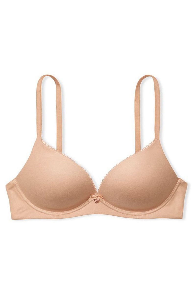 Victoria's Secret Body by Victoria Smooth Lightly Doublée Non Wired Bra Toasted Sugar Nude | EVWX-04856