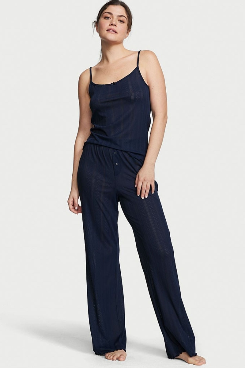 Victoria\'s Secret Cami Long Pyjamas Bleu Marine Bleu | YFOC-93851