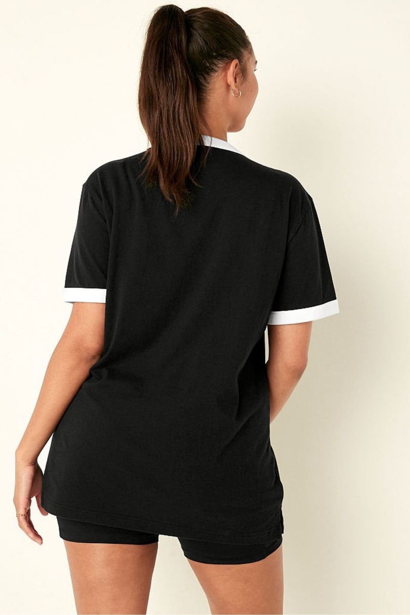 Victoria's Secret Campus Ringer T-Shirt Noir | GMJU-83205