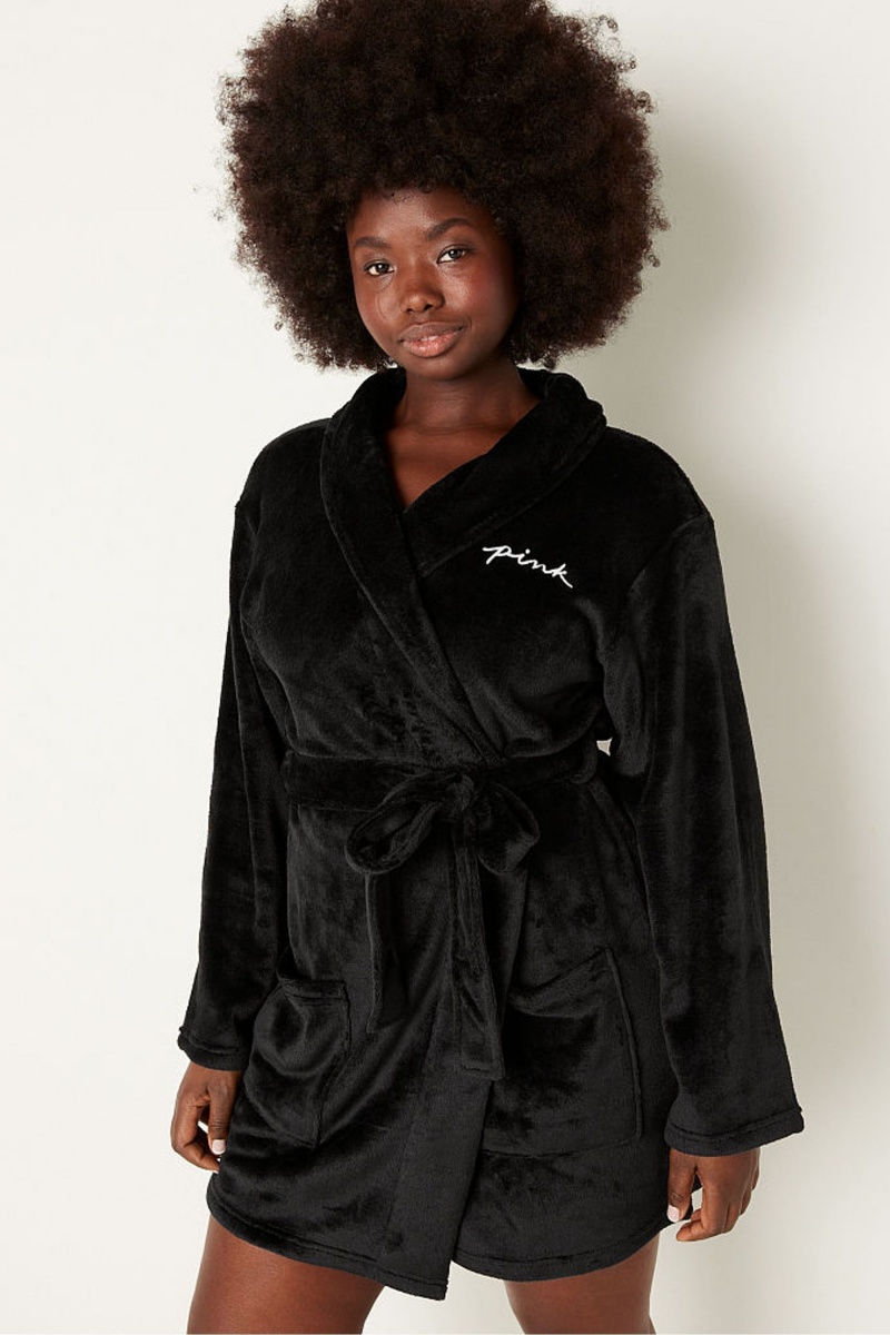 Victoria\'s Secret Cosy Dressing Gown Noir | HKMO-65418