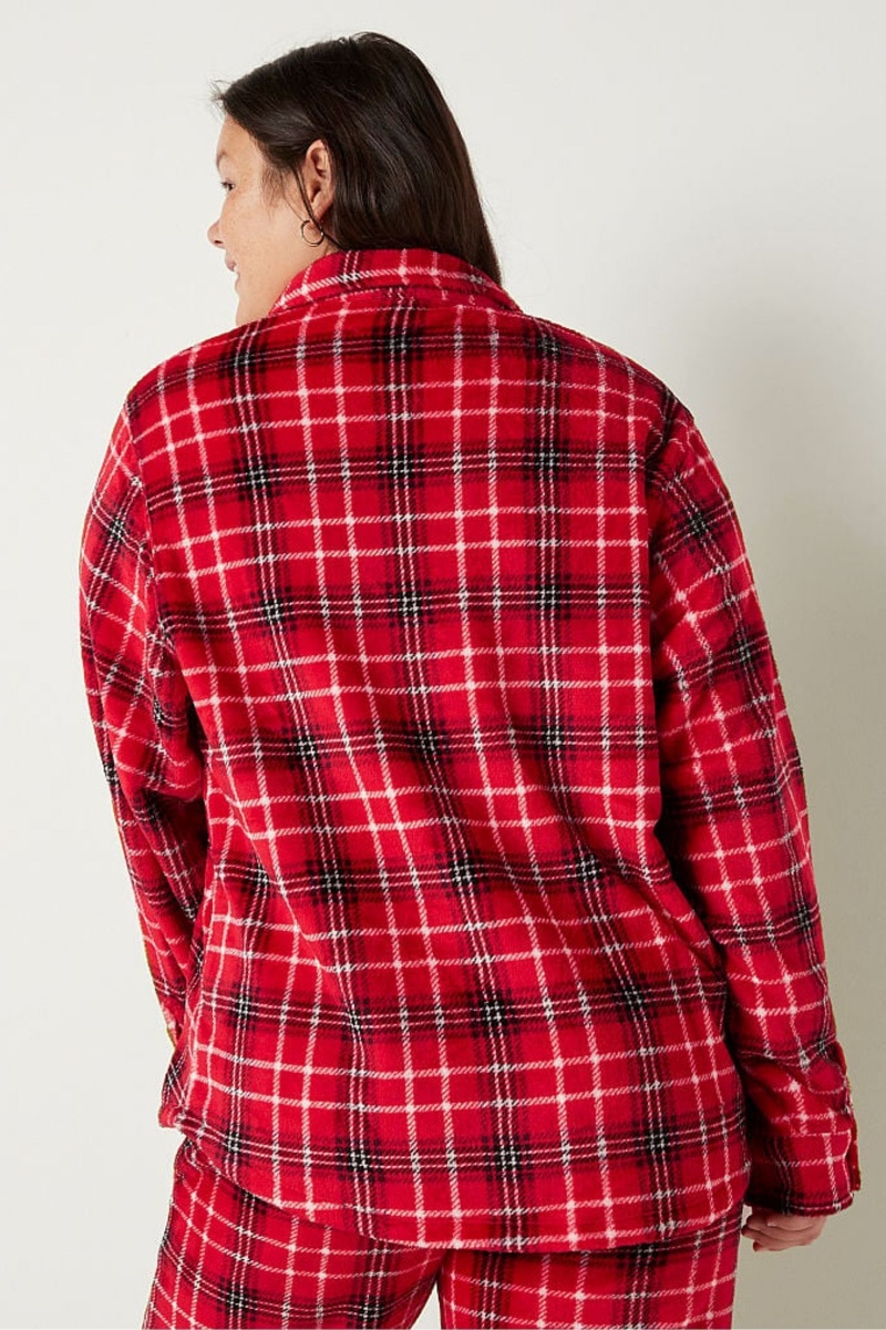 Victoria's Secret Cosy Long Sleeve Pyjama Top Rouge | GYOJ-76051