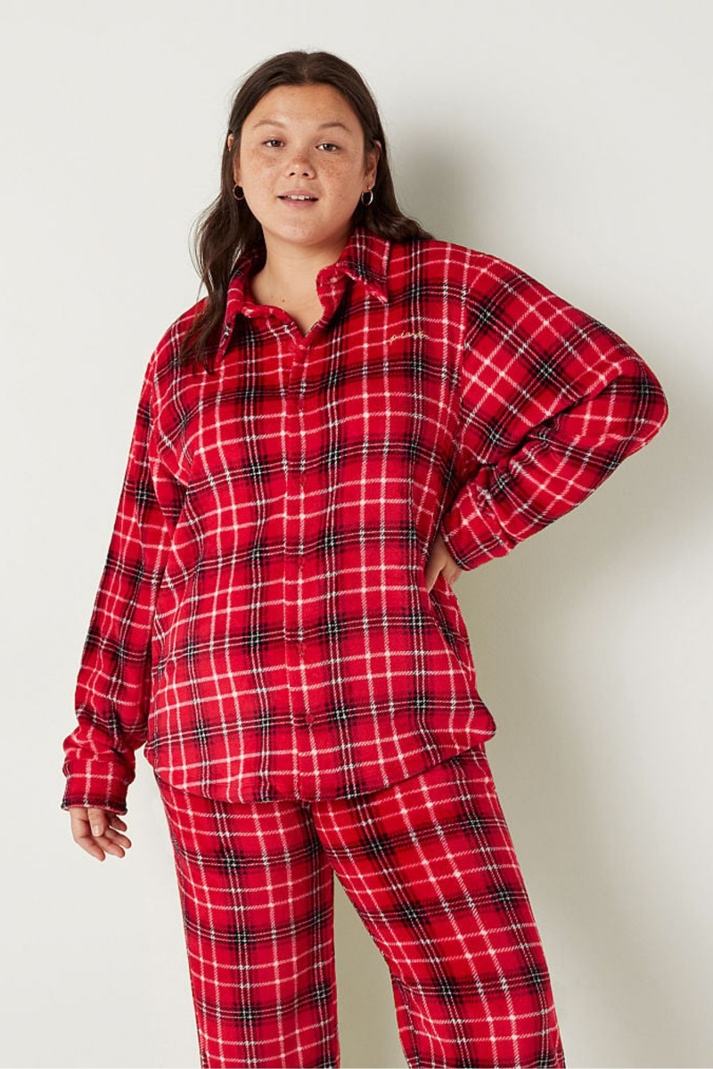 Victoria\'s Secret Cosy Long Sleeve Pyjama Top Rouge | GYOJ-76051