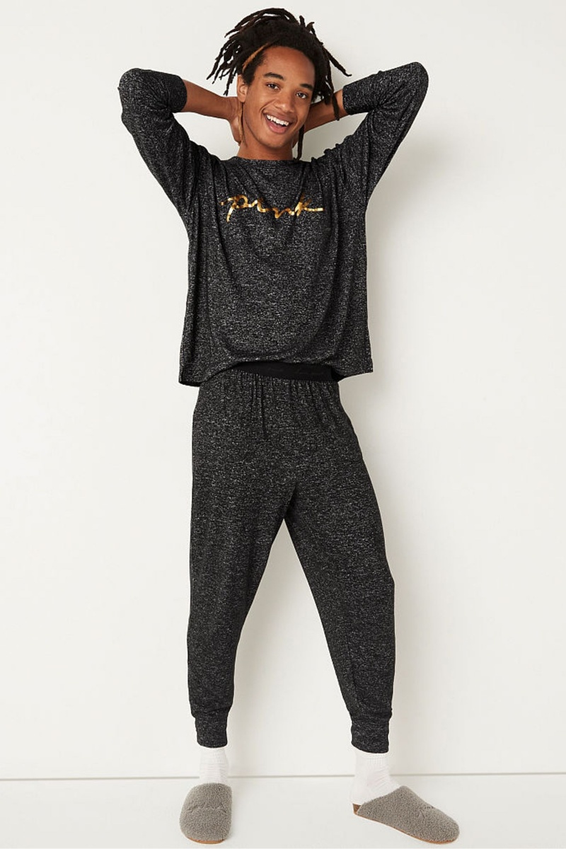 Victoria's Secret Cosy Pyjama Bottoms Noir | JHBM-97864