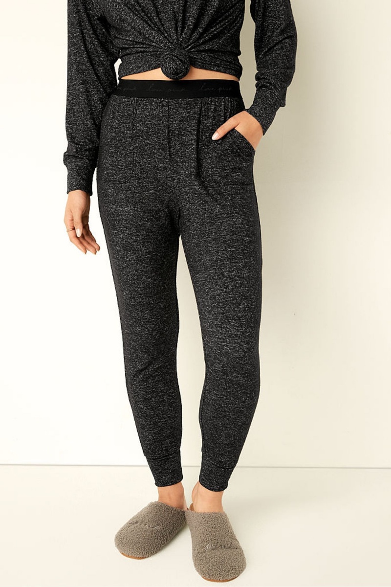 Victoria\'s Secret Cosy Pyjama Bottoms Noir | JHBM-97864