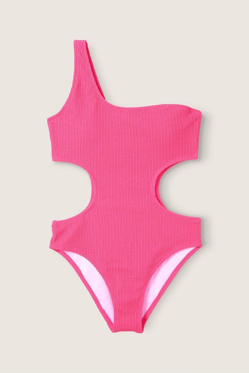 Victoria's Secret Crinkle One Shoulder One Piece Swimsuit Rose | OMGA-02165