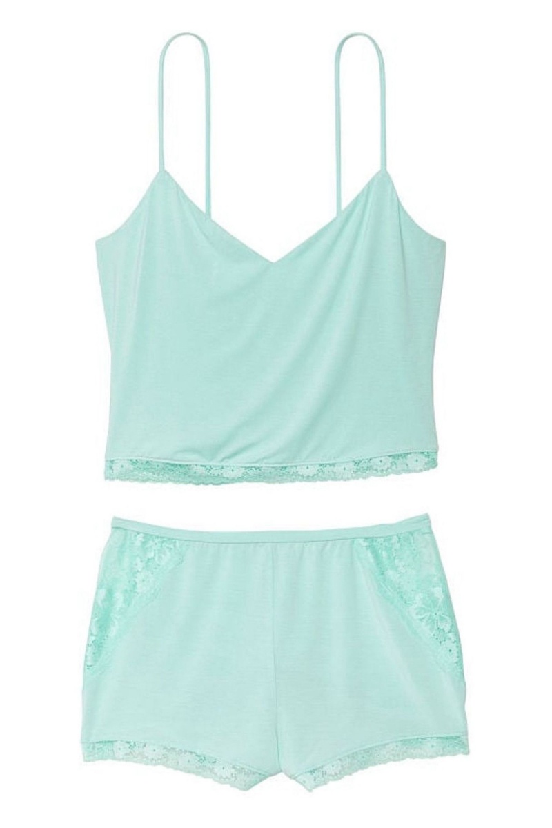 Victoria's Secret Crop Topped Modal Cami Top Set Bleu | UVDP-91742