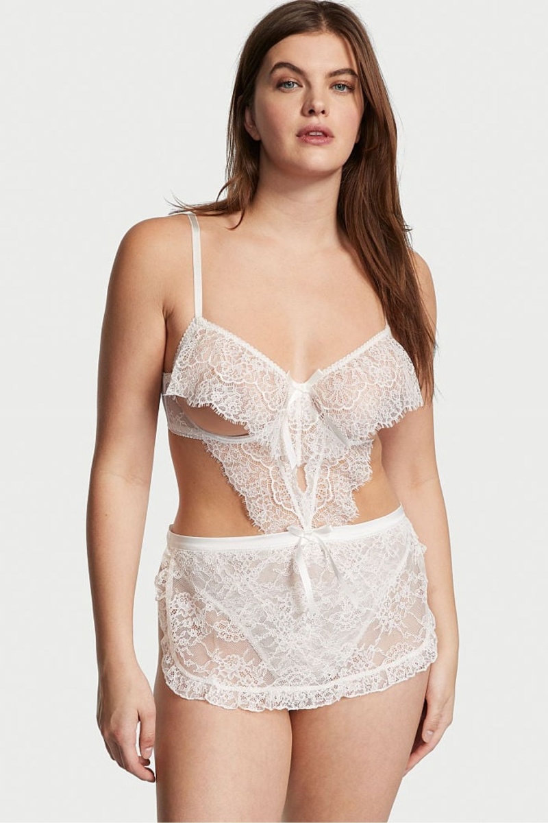 Victoria\'s Secret Cutout Bodysuit Blanche | QAXE-73064