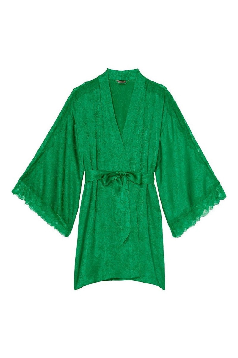 Victoria's Secret Dentelle Inset Robe Noir | FXND-09875