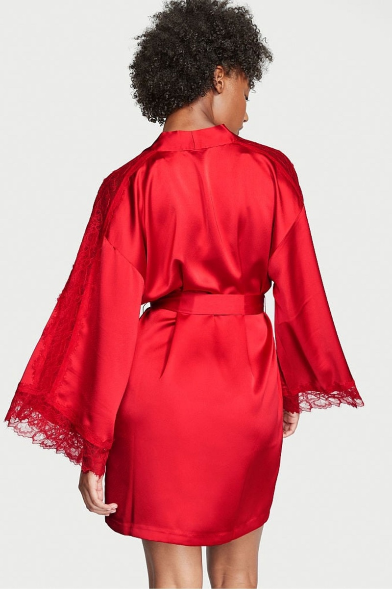 Victoria's Secret Dentelle Inset Robe Rouge | OXGB-46920