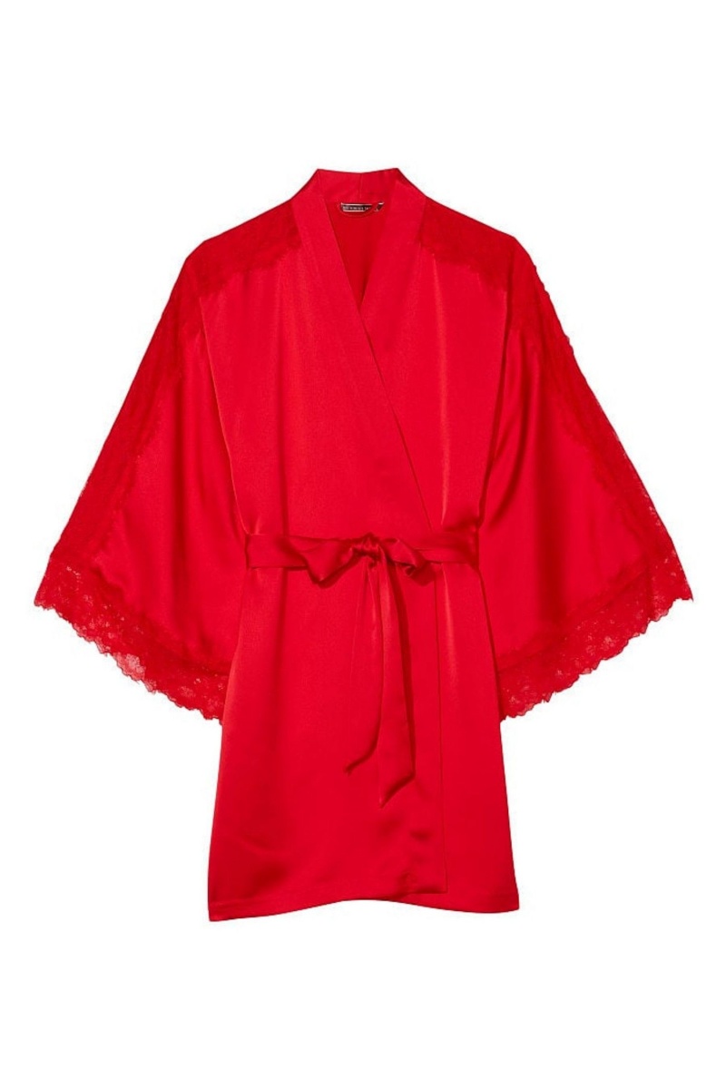 Victoria's Secret Dentelle Inset Robe Rouge | OXGB-46920