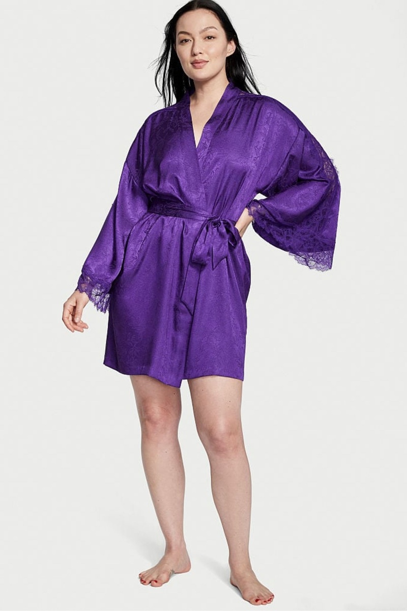 Victoria\'s Secret Dentelle Inset Robe Violette | PQHT-75914