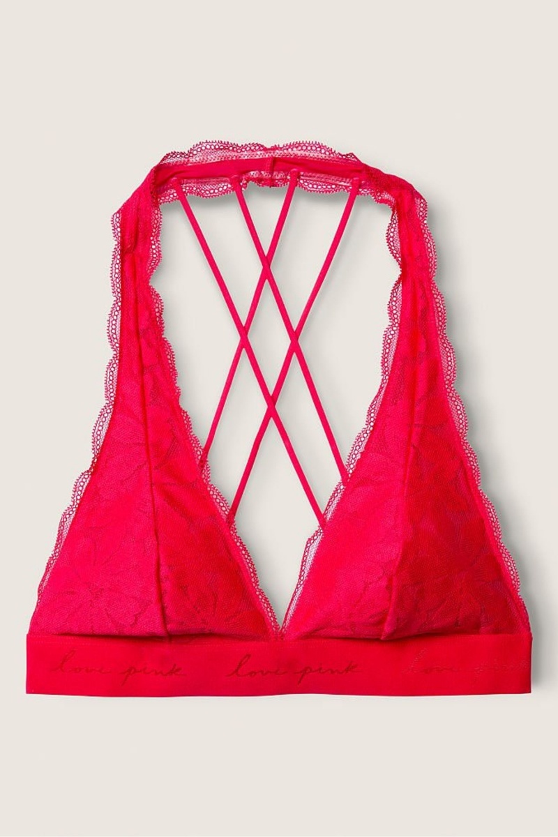 Victoria's Secret Dentelle Lanières Back Halterneck Bralette Corail Blanche Orange | SXDR-48567