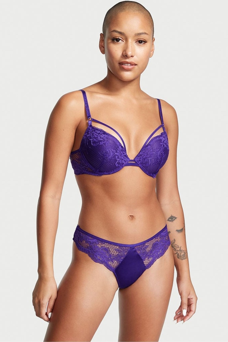 Victoria's Secret Dentelle Lanières Knickers Noir | VLWX-94376