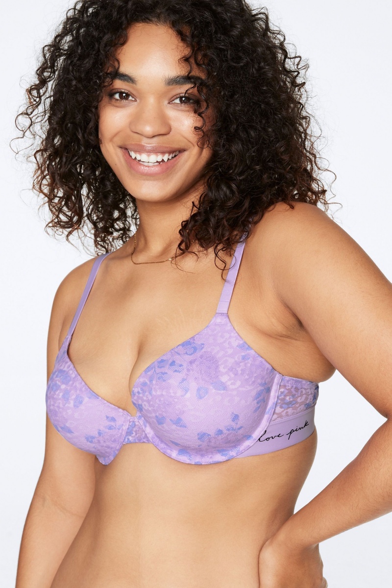 Victoria's Secret Dentelle Lightly Doublée T-Shirt Bra Bleu | LPHX-82345