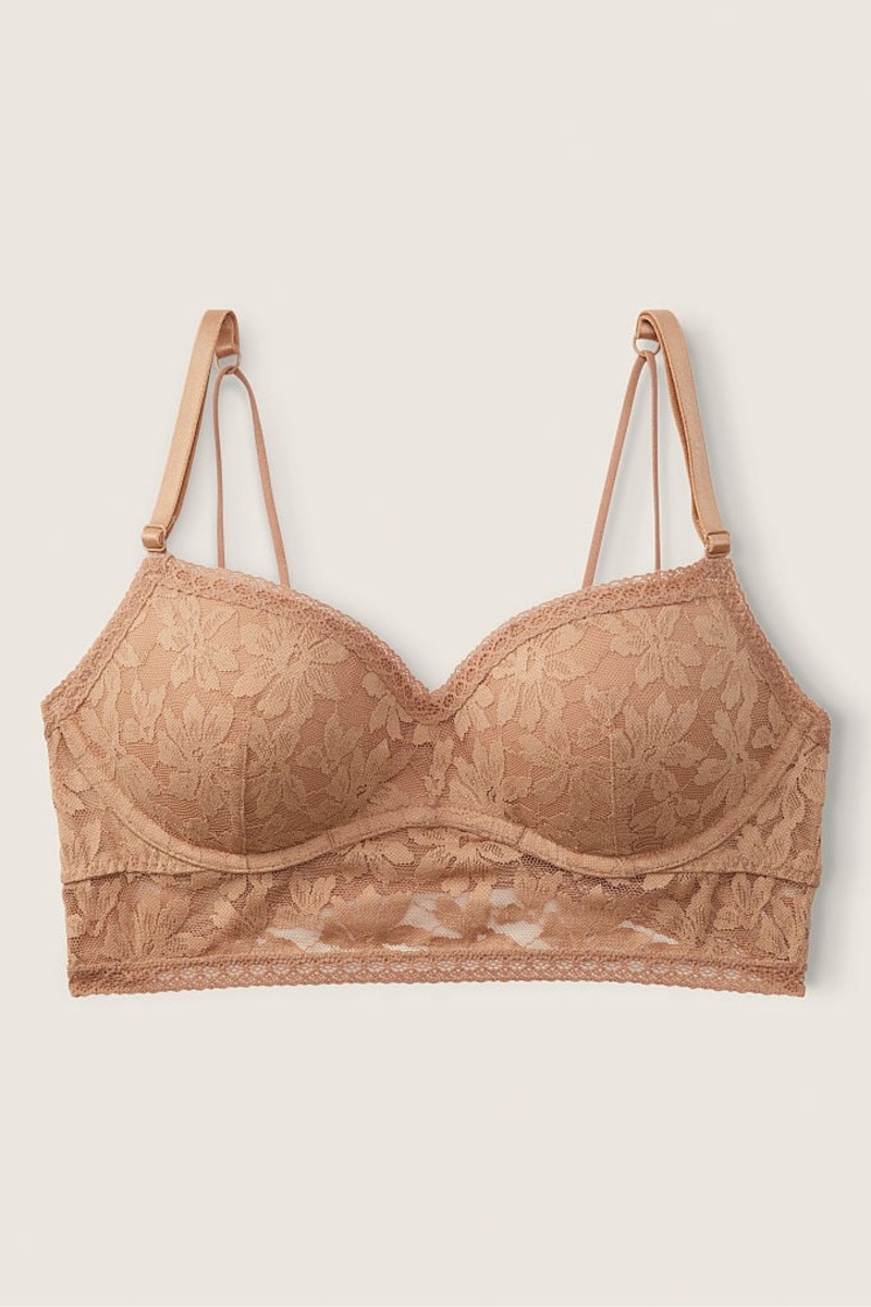 Victoria's Secret Dentelle Wired Push Up Bralette Mocha Latte Nude | IPRT-07923