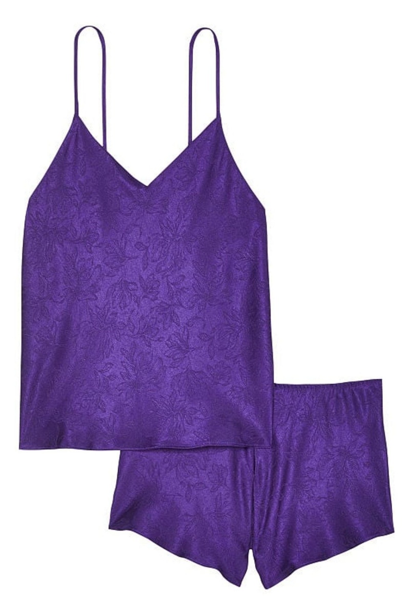 Victoria's Secret Draped Back Satin Cami Set Violette | GFWE-01394