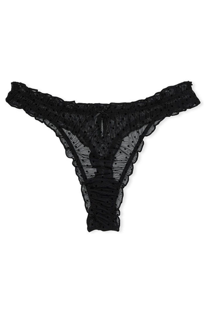 Victoria's Secret Dream Angels Mesh Lanières Knickers Noir | MRKD-01784