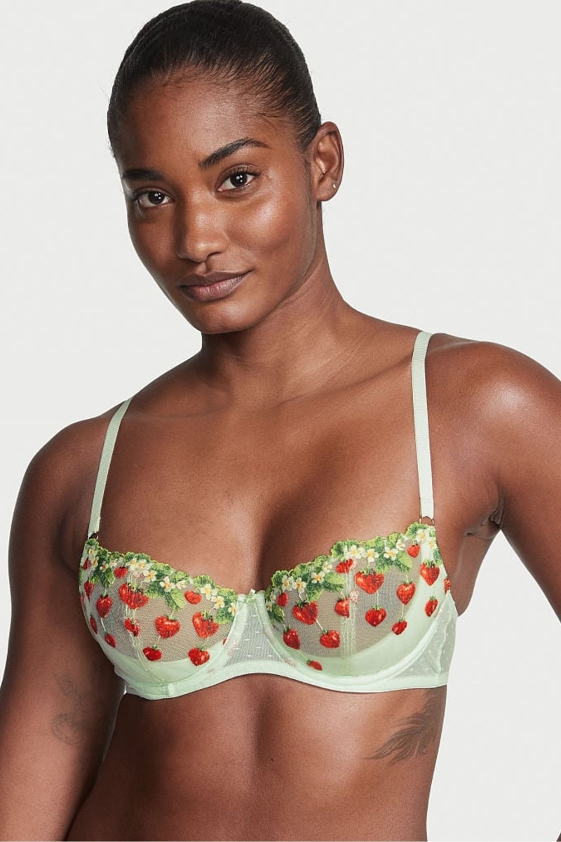 Victoria\'s Secret Dream Angels Strawberry Embroidered Bra Vert | AIKV-39478