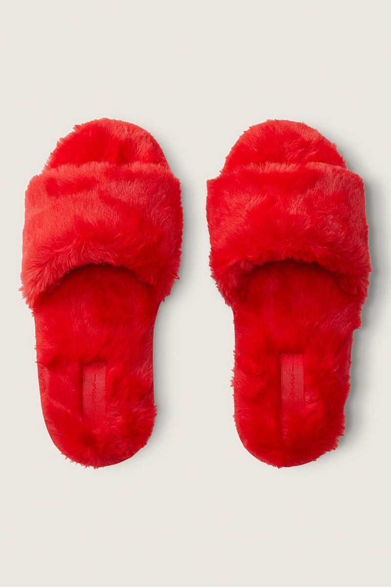 Victoria's Secret Faux Fur Slippers Rouge | EZCQ-82674