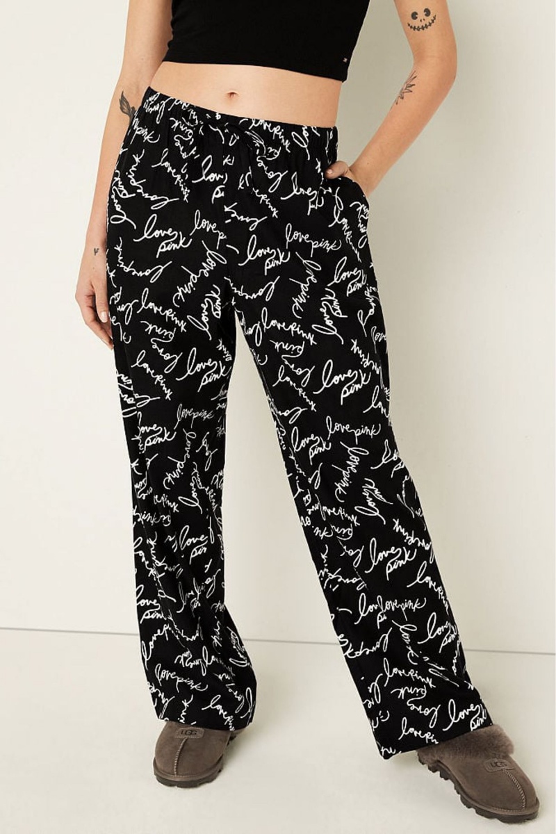 Victoria\'s Secret Flannel Pyjama Bottoms Noir | FMJI-78645