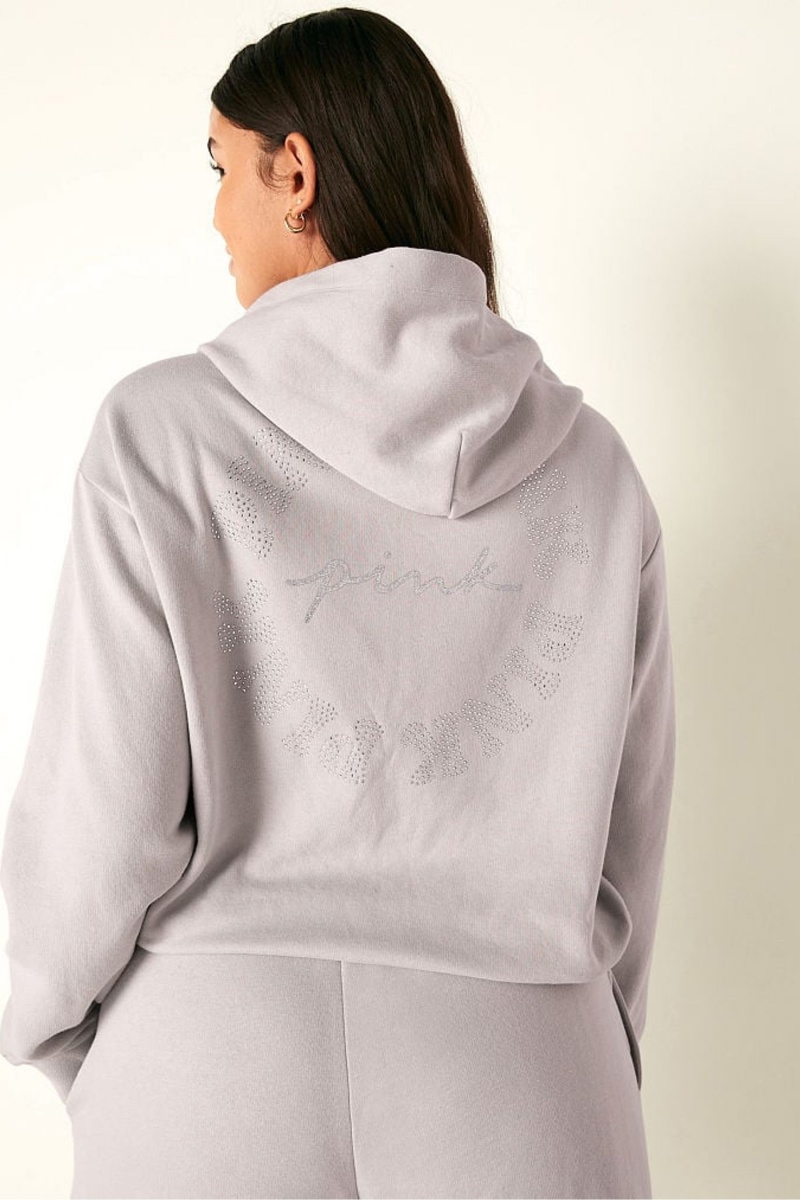 Victoria's Secret Fleece Cropped Cinched Campus Hoodie Violette | HGTV-24587