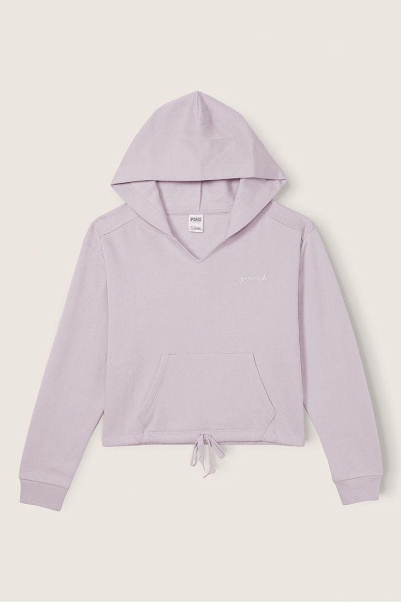 Victoria's Secret Fleece Cropped Cinched Campus Hoodie Violette | HGTV-24587