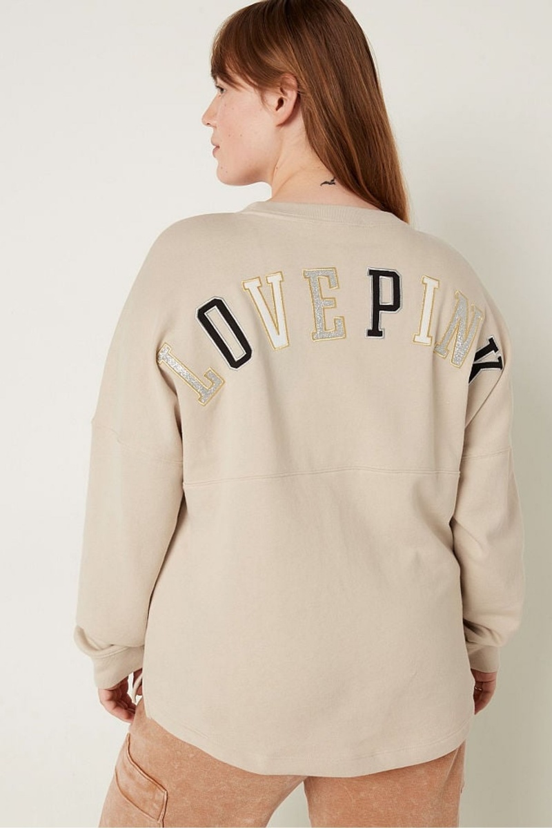 Victoria's Secret Fleece Long Sleeve Oversized Sweatshirt Vert | JUHF-05124