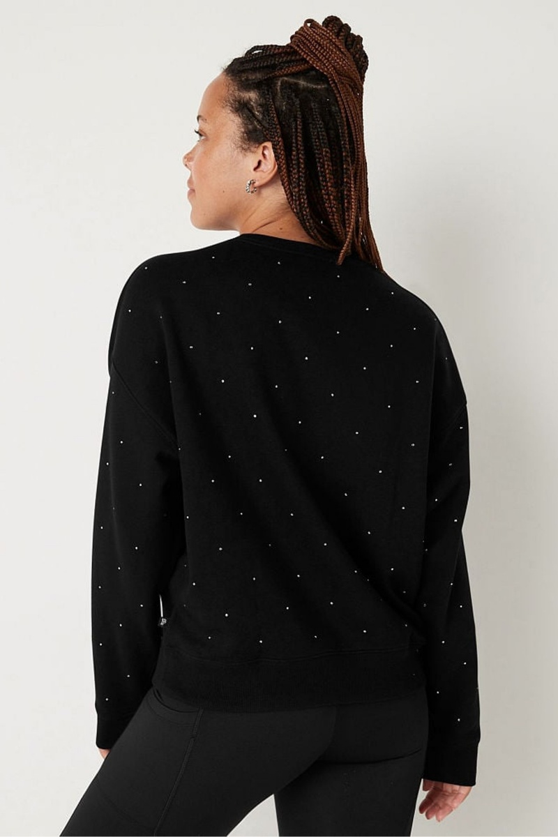 Victoria's Secret Fleece Long Sleeve Sweatshirt Noir | DPSR-21703