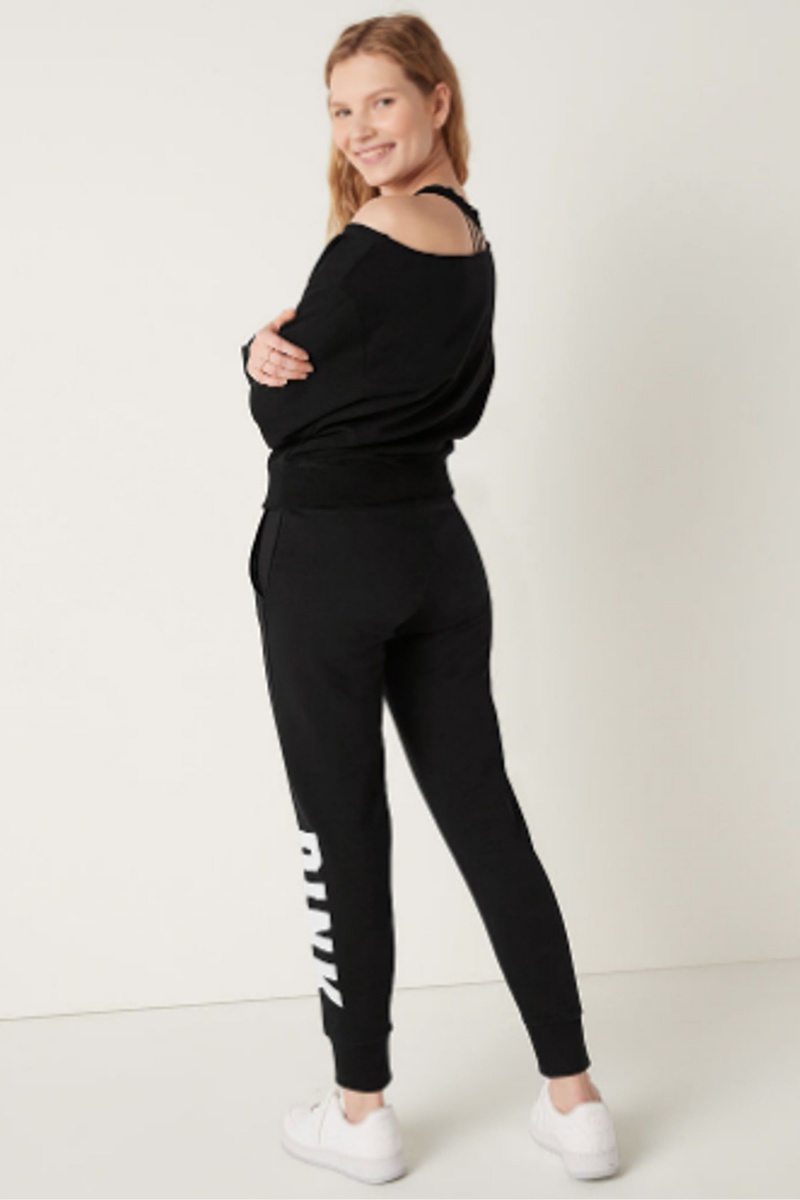 Victoria's Secret Fleece Lounge Jogger Noir | JQVU-93605