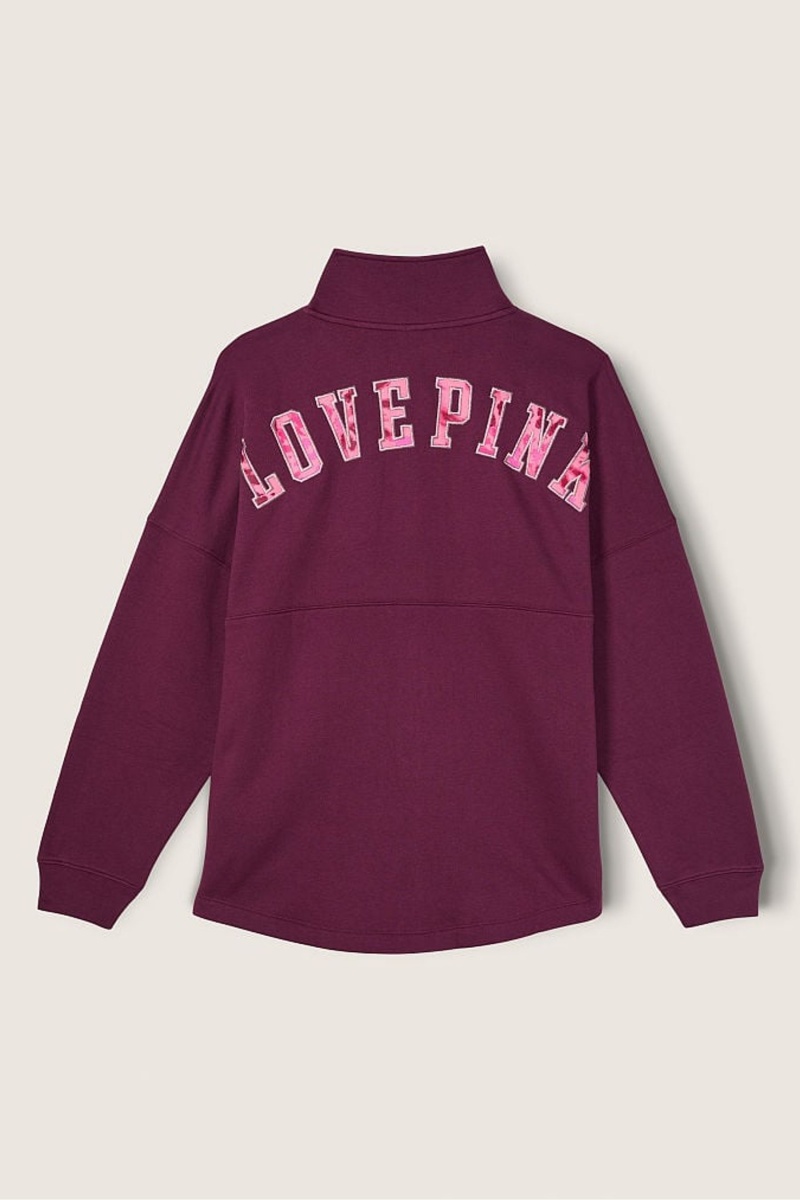 Victoria's Secret Fleece Oversized ZipUp Sweatshirt Bordeaux | GVXS-18095