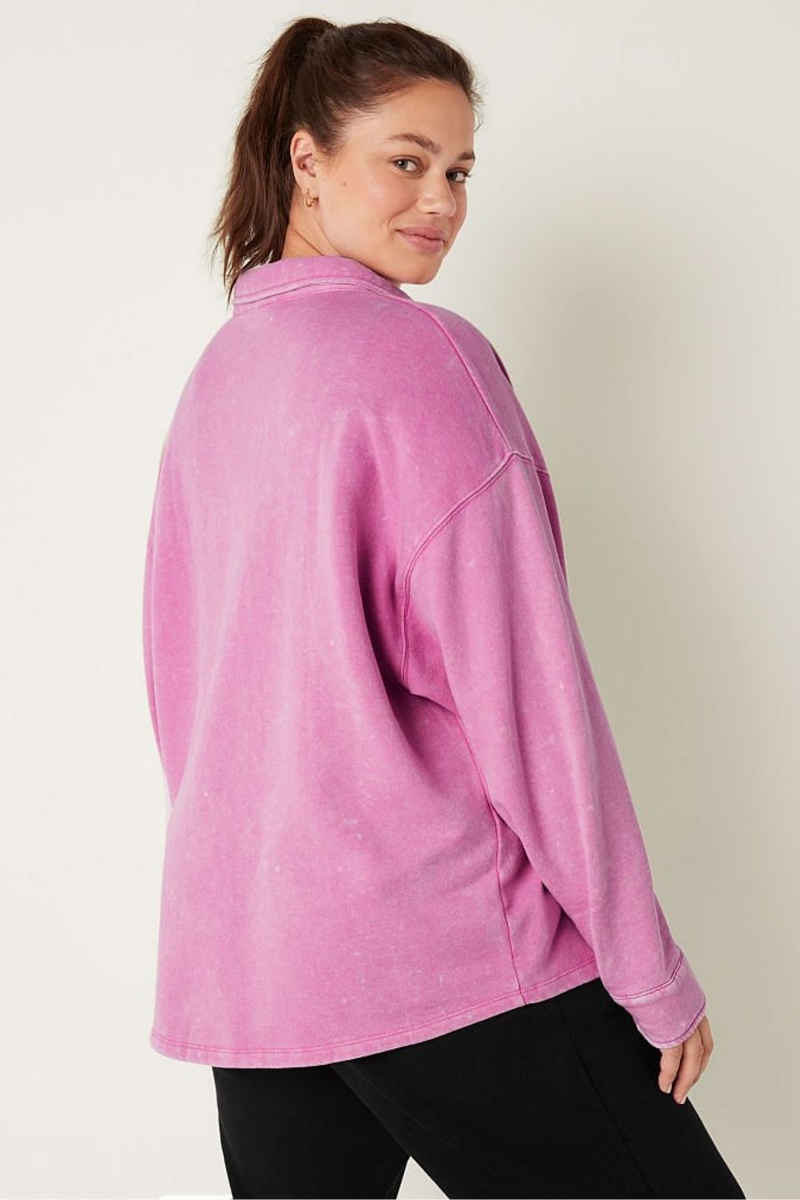 Victoria's Secret Fleece Shirt Jacket Bleu Lavage | VXAT-79802