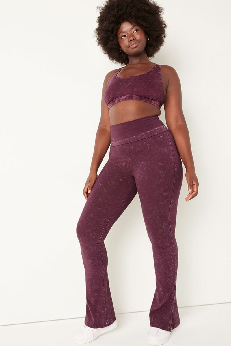 Victoria's Secret Foldover Flare Legging Bordeaux Rouge | OSPL-89763