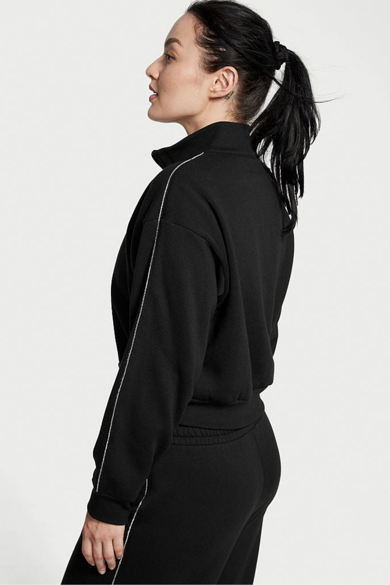 Victoria's Secret Half Zip High Neck Lounge Sweatshirt Noir | RZMT-36408