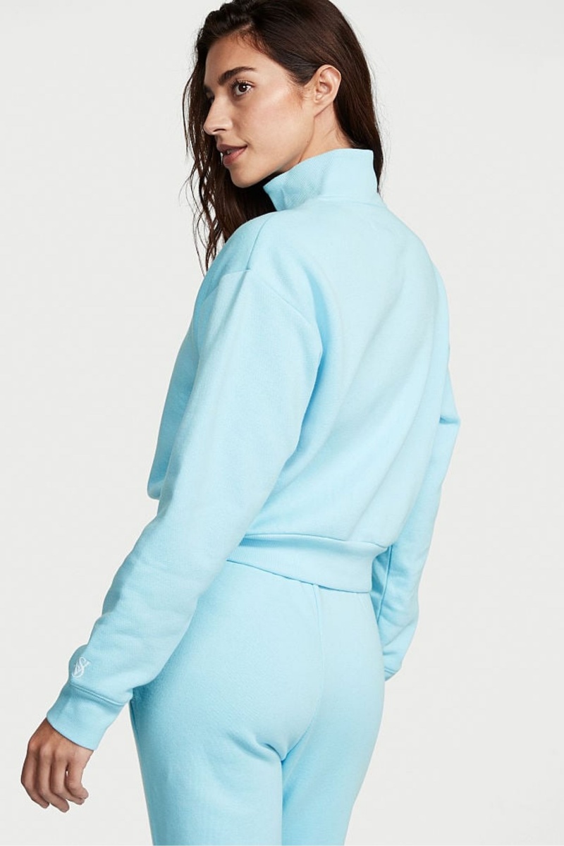 Victoria's Secret Half Zip High Neck Lounge Sweatshirt Vert | AQZB-51982