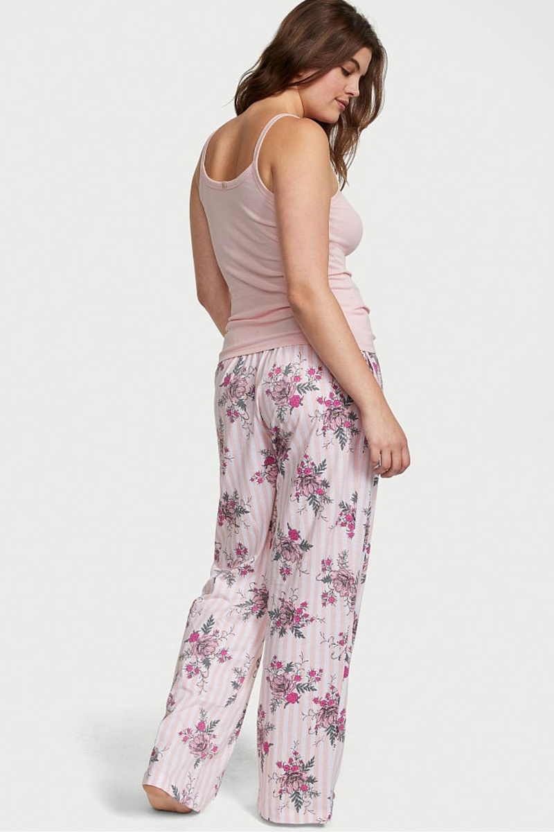 Victoria's Secret Knit Long Pyjamas Rose | GJHA-41589