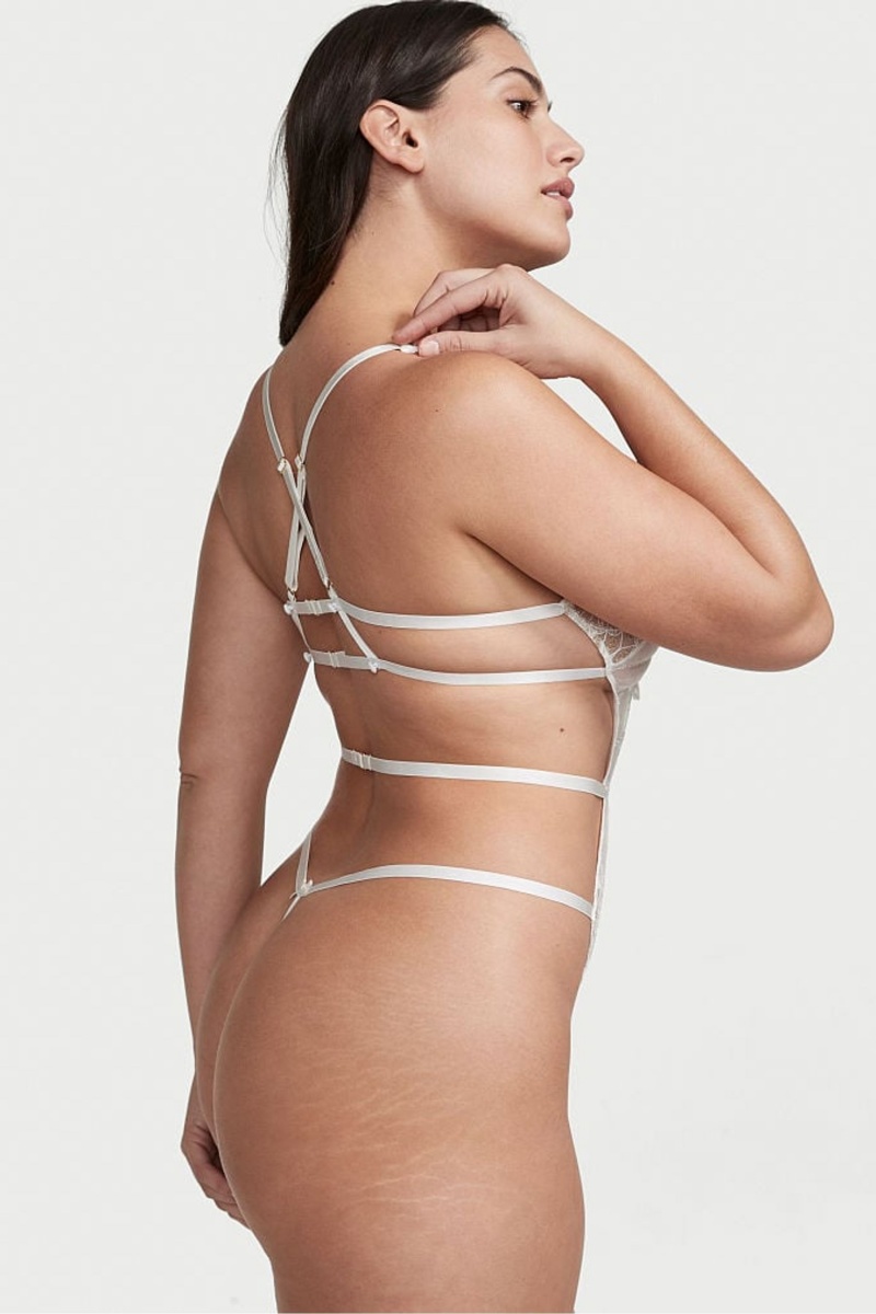 Victoria's Secret Lanières Back Dentelle Body Blanche | MVQL-34921