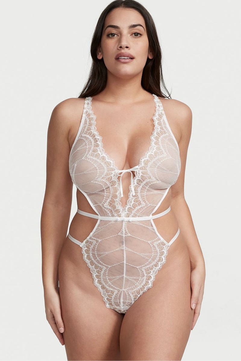 Victoria\'s Secret Lanières Back Dentelle Body Blanche | MVQL-34921