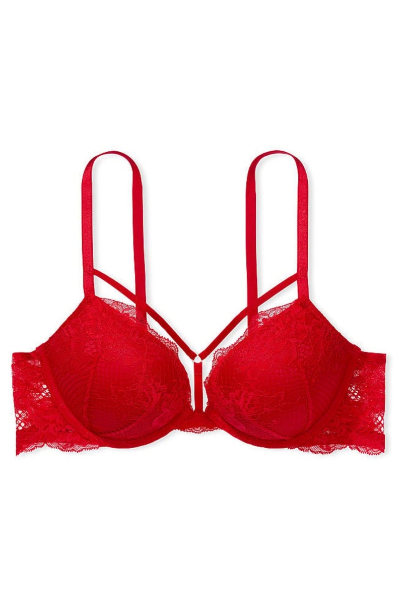 Victoria's Secret Lanières Fishnet Dentelle Bra Rouge | KNVU-06972