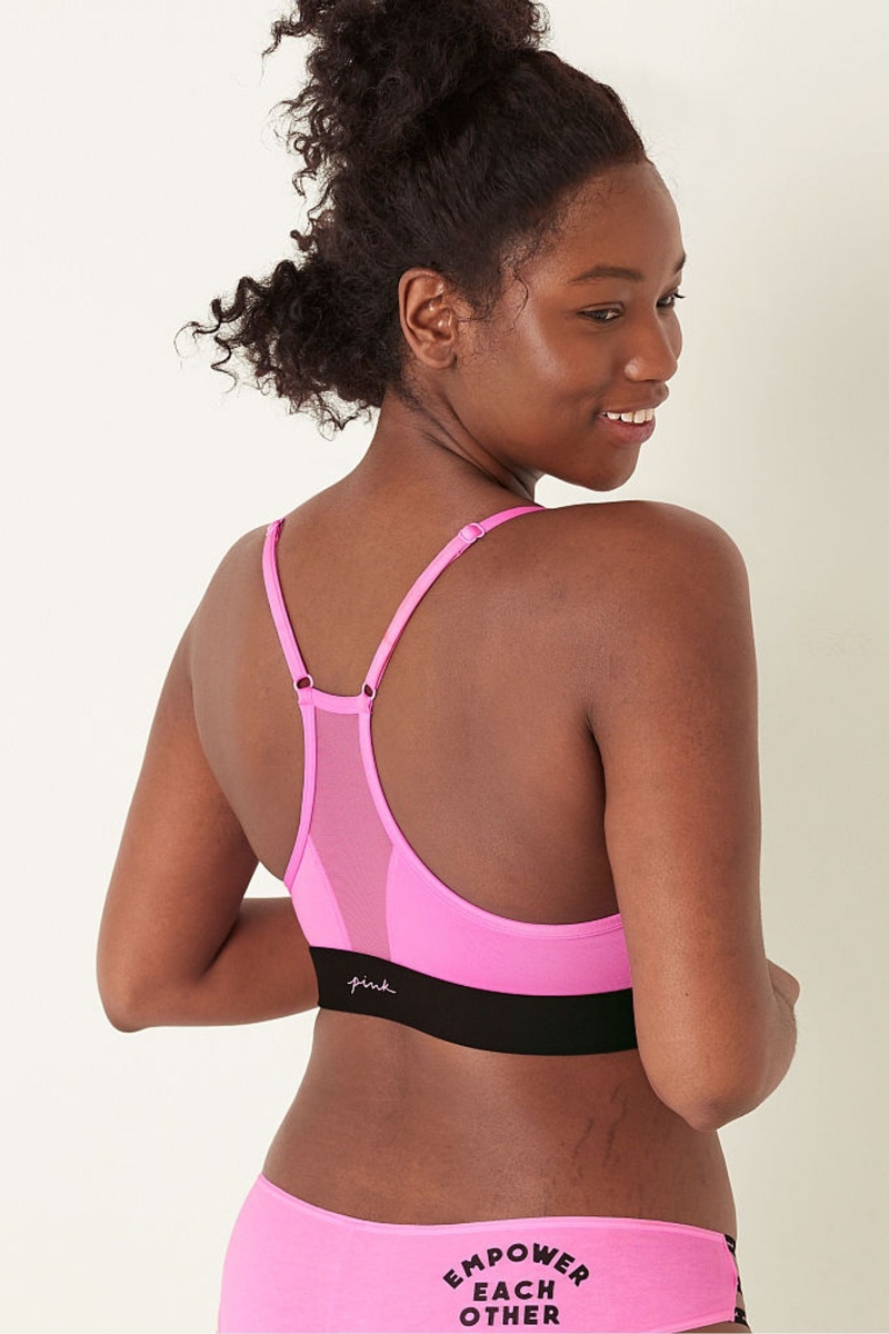 Victoria's Secret Lightly Doublée Low Impact Sports Bra Neon Bubble Empower Each Other | REIT-96783