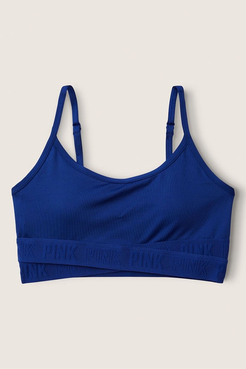 Victoria's Secret Lightly Doublée Low Impact Crossover Sports Bra Bleu | PGDO-58962