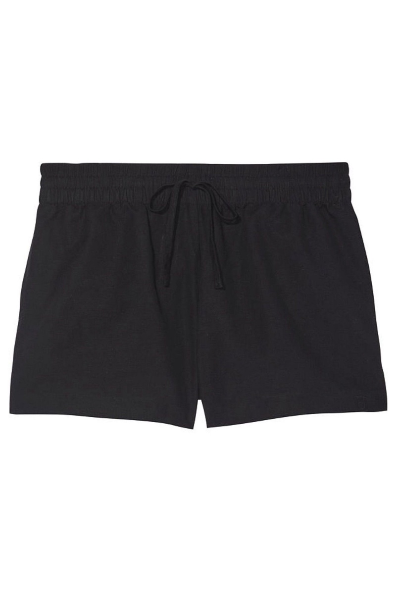 Victoria's Secret Linen Shorts Noir | HWUV-40359