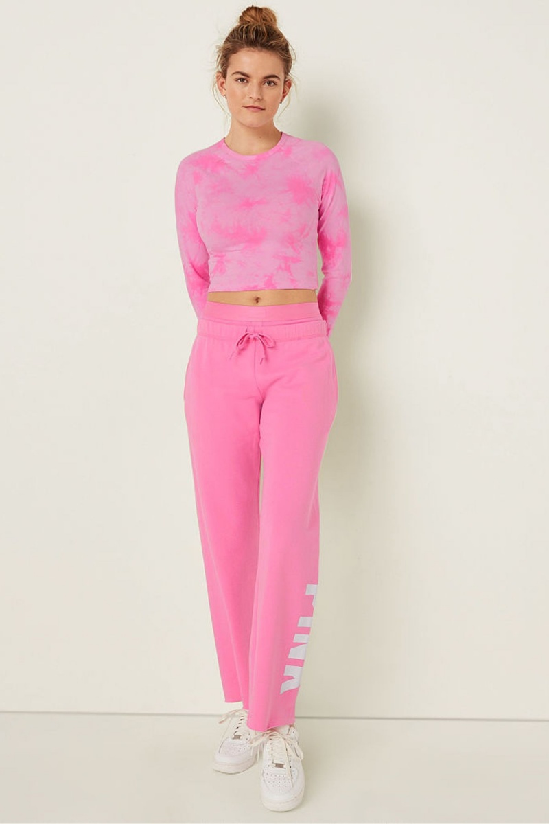 Victoria's Secret Long Sleeve Crop T-Shirt Rose | QEFN-74396