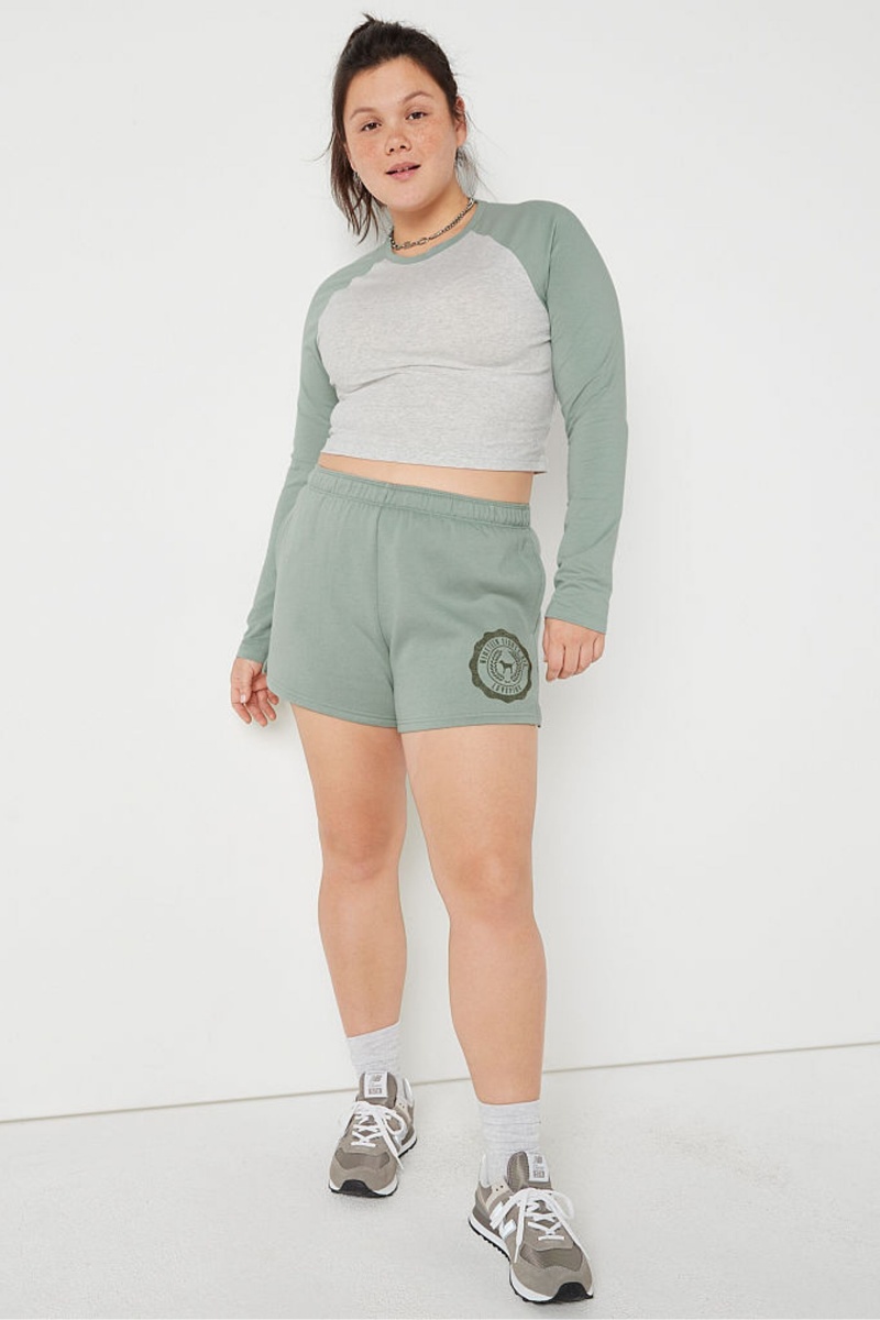 Victoria's Secret Long Sleeve Crop T-Shirt Vert | ICVU-87920